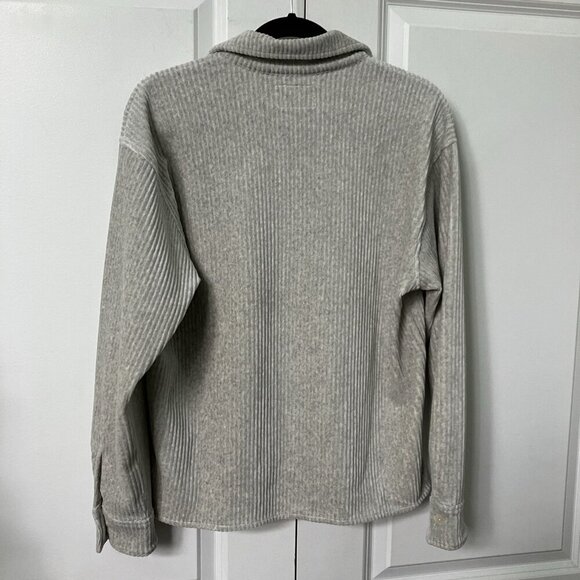 Aritzia Wilfred Free Corduroy Shirt Womens XS Gray Organic Cotton Neutral - Picture 2 of 7